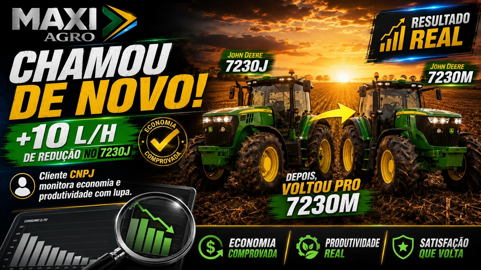 Tratores John Deere 7J e 7M — cliente CNPJ reprogramou de novo com a Maxi Agro
